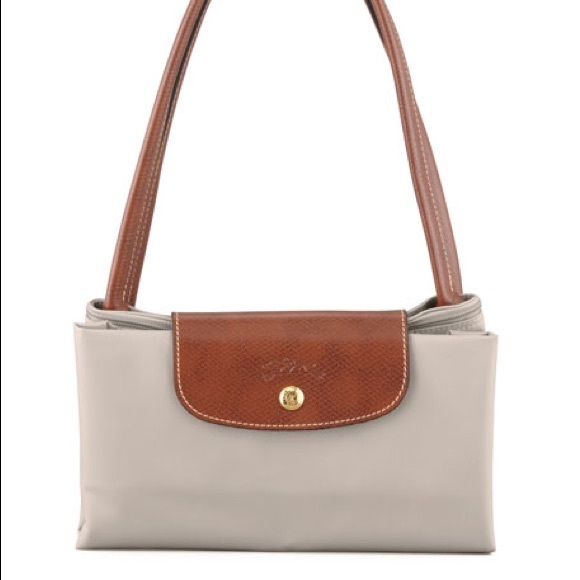 light grey longchamp bag